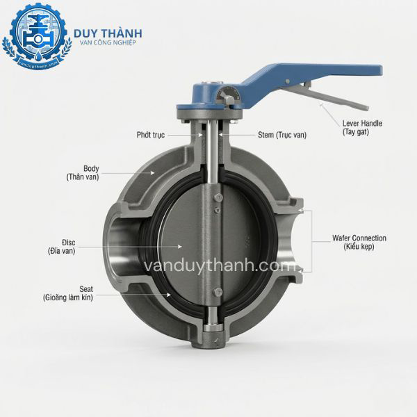 Cấu tạo van bướm