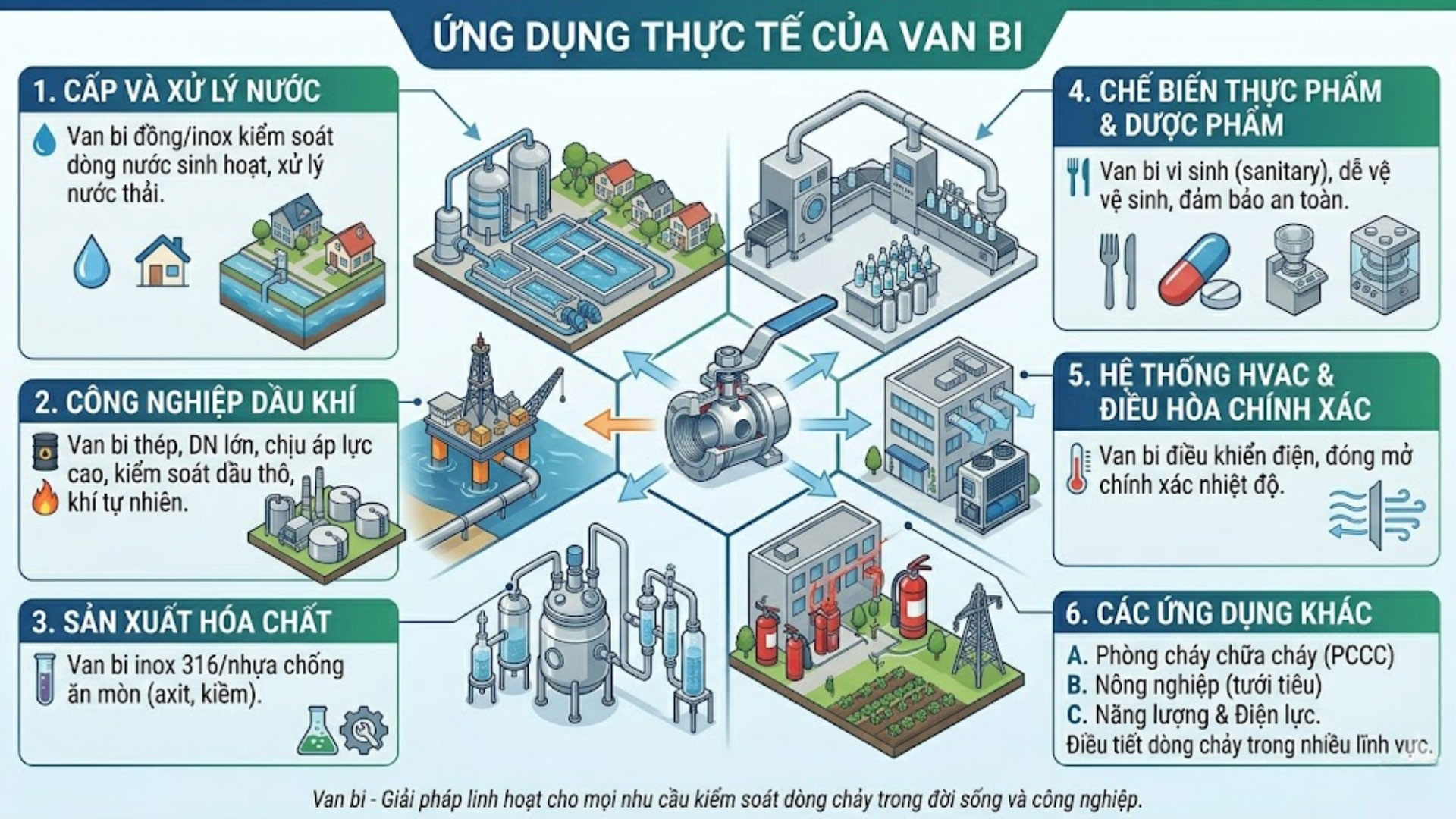 Ứng dụng van bi trong thực tế