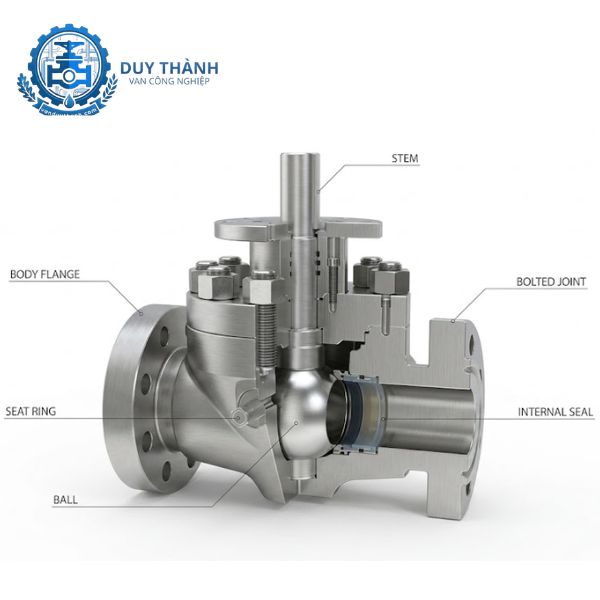 Cấu tạo Van bi Trunnion
