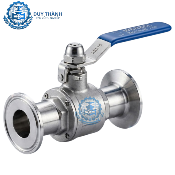 Van Bi 2 Thân Inox 316 Vi Sinh Nối Clamp Tay Gạt