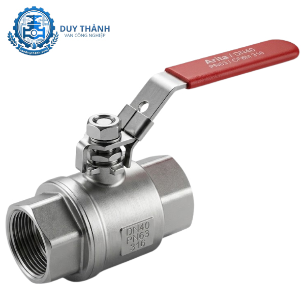 Van Bi 2pc Inox 304 Nối Ren Khóa Tay