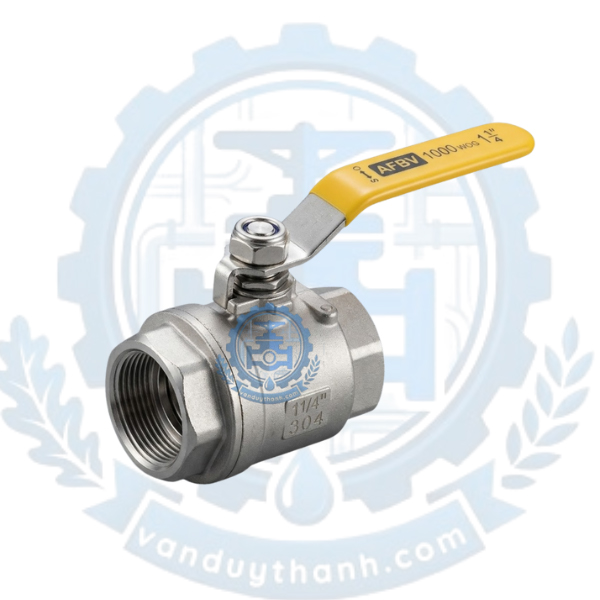 Van Bi 2PC Inox 304 Nối Ren Tay Gạt AFBV DN15 - DN100