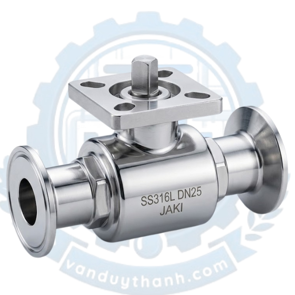 Van Bi 2pc Inox Vi Sinh Có Đế Nối Clamp