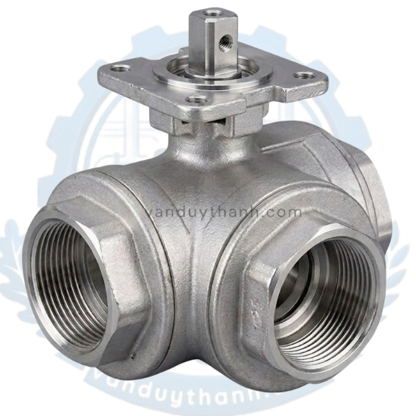 Van Bi 3 Ngả Chữ L Inox 304 Có Đế Nối Ren