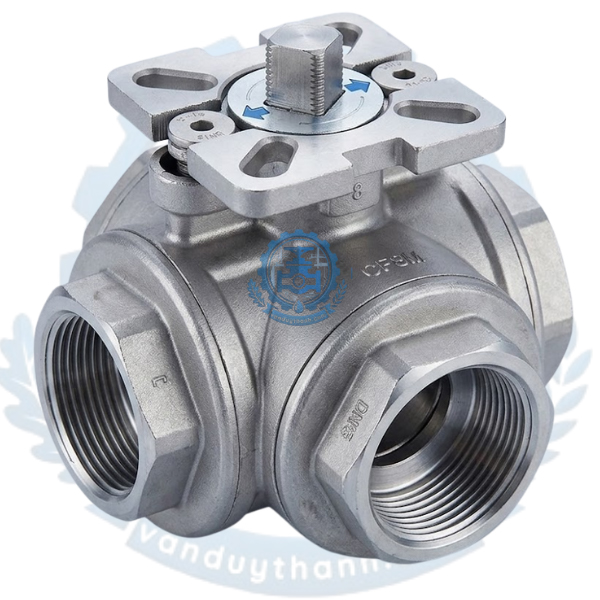 Van Bi 3 Ngả Chữ T Inox 304 Có Đế Nối Ren