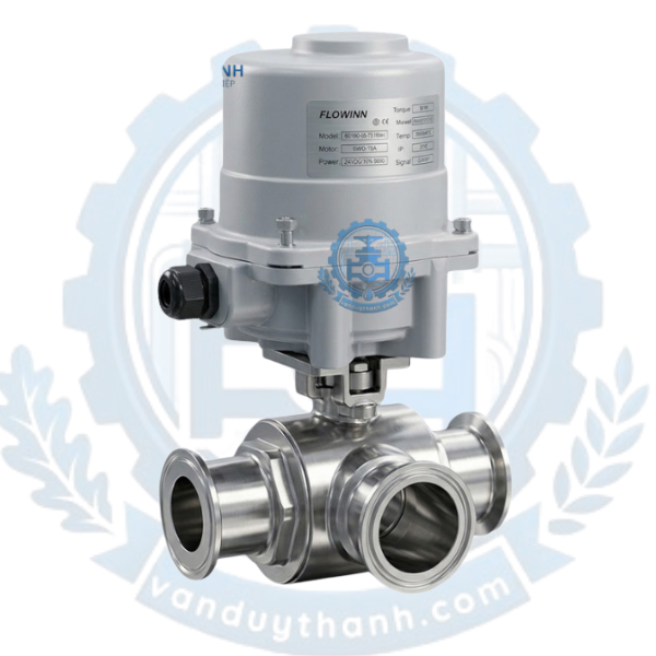 Van Bi 3 Ngả Inox Vi Sinh Điều Khiển Điện Dc24v Flowinn