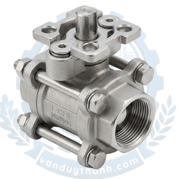 Van Bi 3 Pc Inox 304 Có Đế Nối Ren