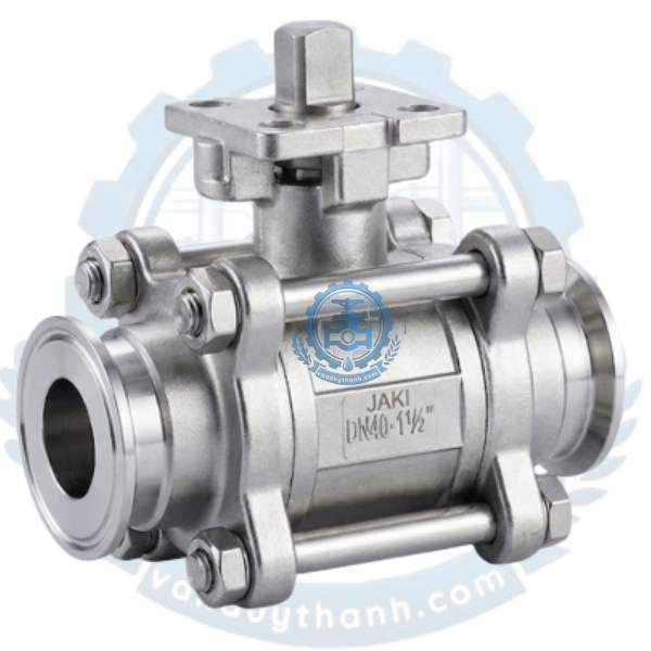 Van Bi 3pc Inox Vi Sinh Có Đế Nối Clamp
