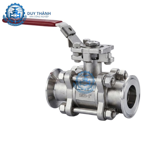 Van Bi 3 Thân Inox 316l Vi Sinh Nối Clamp Tay Gạt