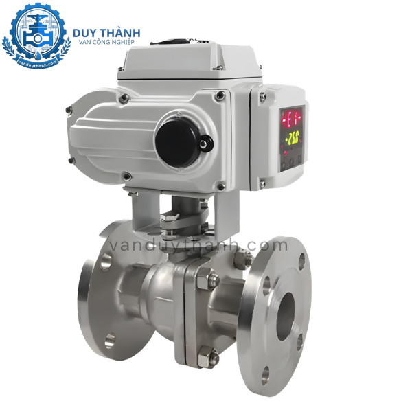 Van bi inox nối bích điện tuyến tính 4-20mA