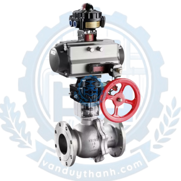 Van Bi Inox 304 Nối Bích Khí Nén Có Tay Quay
