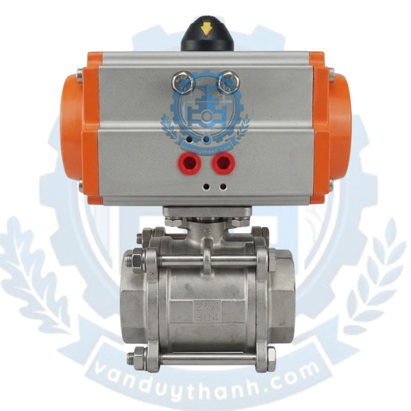 Van Bi 3pc Khí Nén Inox 304 Ren Phi 21 - Phi 114