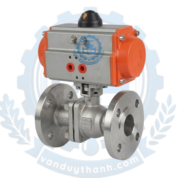 Van Bi Inox Mặt Bích 10K Đóng Mở Khí Nén