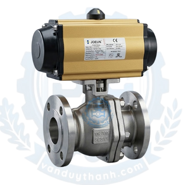 Van Bi Inox Mặt Bích Điều Khiển Khí Nén