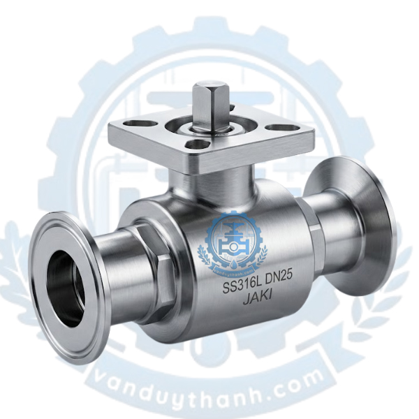 Van Bi Inox Vi Sinh Nối Clamp Có Đế