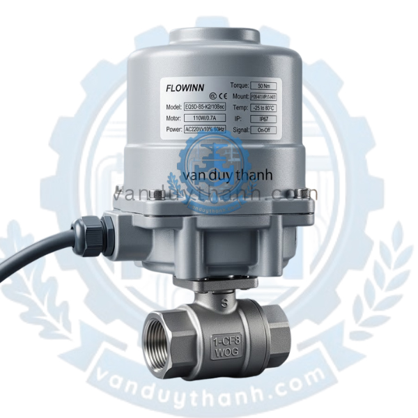 Van bi ren 2pc inox đóng mở điện Phi 21, 27, 34, 42, 49 - 114