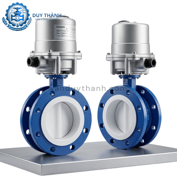 Van Bướm PTFE Nối Bích Điện On Off