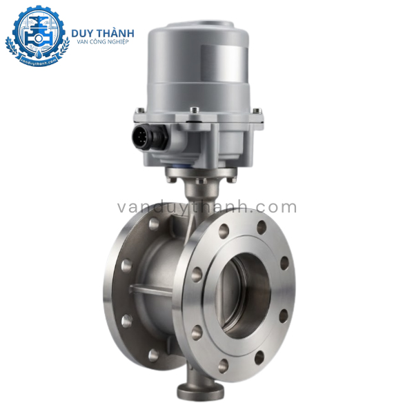 Van Bướm Inox 304 Nối Bích Đóng Mở Điện