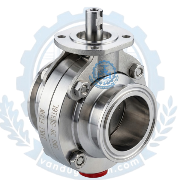 Van Bướm Inox Vi Sinh Có Đế Nối Clamp