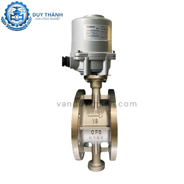 Van Bướm Inox 304 Nối Bích Đóng Mở Điện