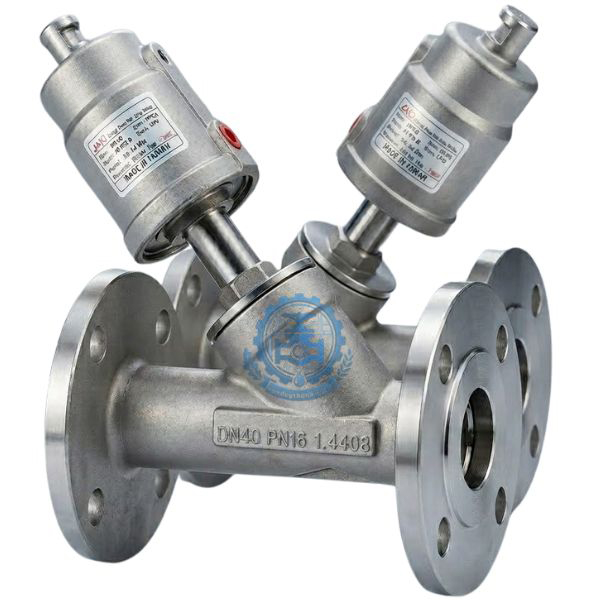 Van Xiên Mặt Bích Inox 304 DN50 DN65 DN80 DN100 Khí Nén Jaki Jn070b