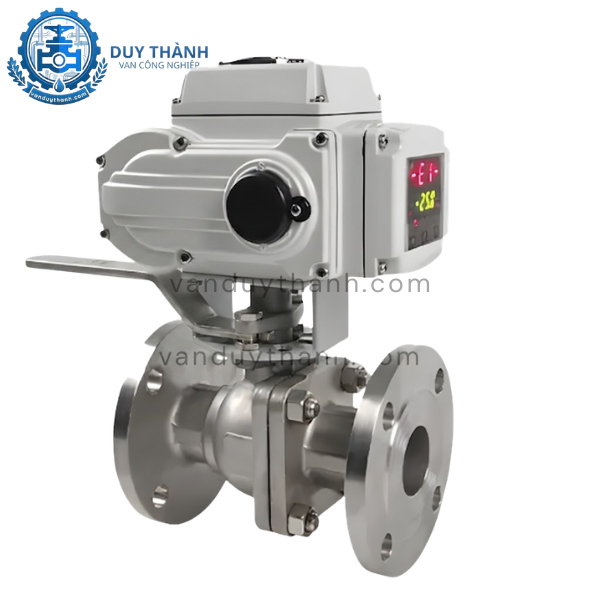 Van bi inox nối bích điện tuyến tính 4-20mA