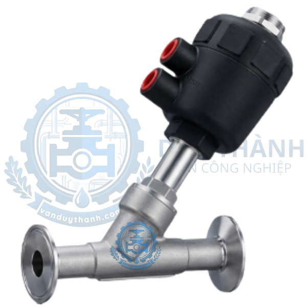 Van Góc Vi Sinh Nối Clamp Điều Khiển Khí Nén