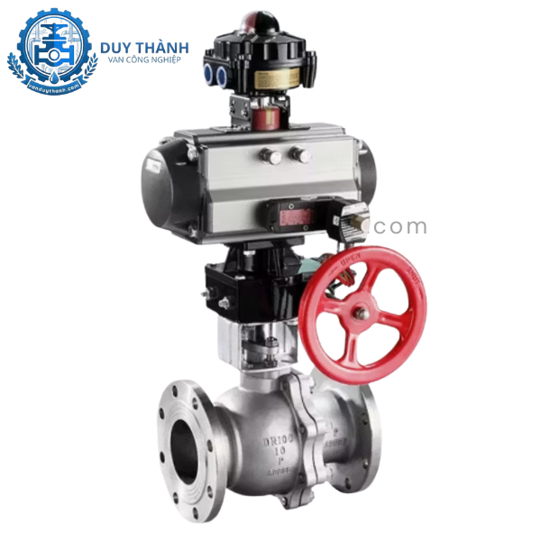 Van Bi Inox 304 Nối Bích Khí Nén Có Tay Quay