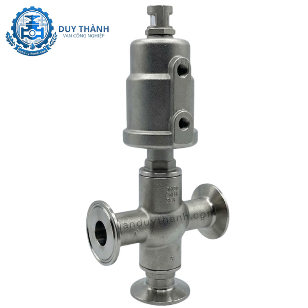 Van Xiên 3 Ngả Inox 304 Nối Clamp Đóng Mở Khí Nén