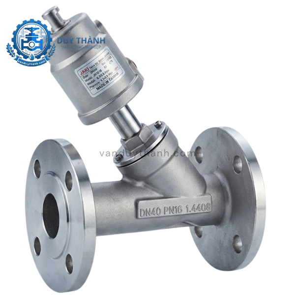 Van xiên mặt bích Inox 304 DN32 khí nén Jaki JN070B