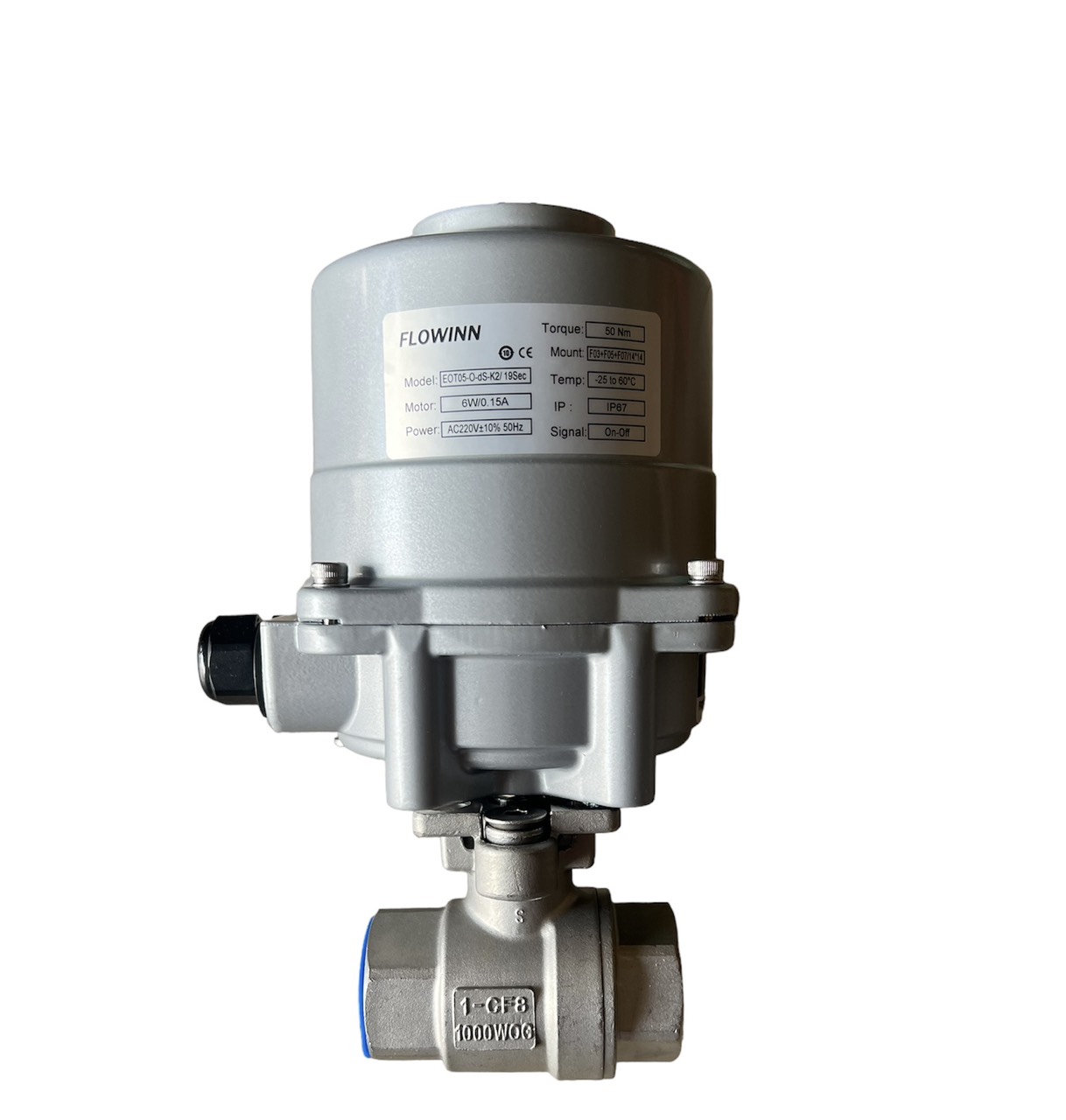 VAN BI 2 THÂN INOX NỐI REN ĐIỆN FLOWINN